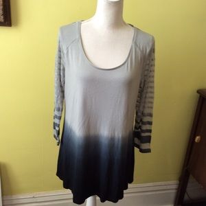 Cable & Gauge NWT Ombré Grey & Navy Tunic Size L